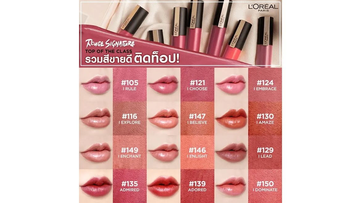 ลิปสติก L'Oreal Paris Rouge Signature